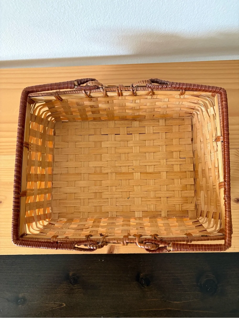 Cottagecore Wicker Gathering Basket Set – Includes Lemon & Blue Gingham Linens